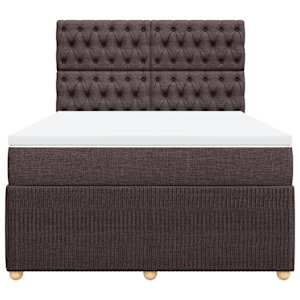 Box spring postel s matrací tmavě hnědá 140x190 cm textil - obrázek 6