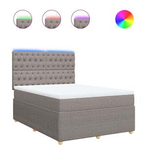 Box spring postel s matrací taupe 140x190 cm textil - obrázek 2