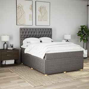 Box spring postel s matrací taupe 140x190 cm textil - obrázek 5