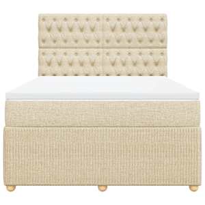 Box spring postel s matrací krémová 140x190 cm textil - obrázek 6