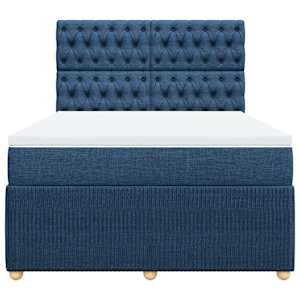 Box spring postel s matrací modrá 140x190 cm textil - obrázek 6