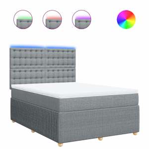 Box spring postel s matrací světle šedá 140 x 190 cm textil - obrázek 2