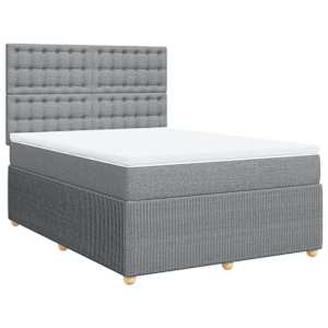 Box spring postel s matrací světle šedá 140 x 190 cm textil - obrázek 3