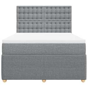 Box spring postel s matrací světle šedá 140 x 190 cm textil - obrázek 6