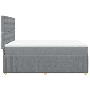 Box spring postel s matrací světle šedá 140 x 190 cm textil - obrázek 7