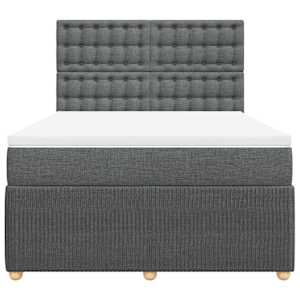 Box spring postel s matrací tmavě šedý 140 x 190 cm textil - obrázek 6