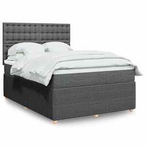 Box spring postel s matrací tmavě šedý 140 x 190 cm textil - obrázek 1