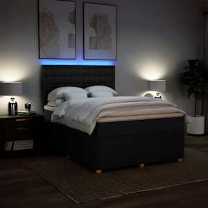 Box spring postel s matrací černá 140 x 190 cm textil - obrázek 4