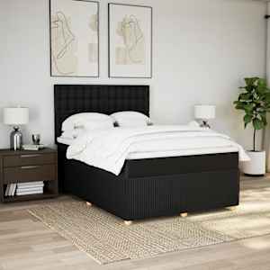 Box spring postel s matrací černá 140 x 190 cm textil - obrázek 5