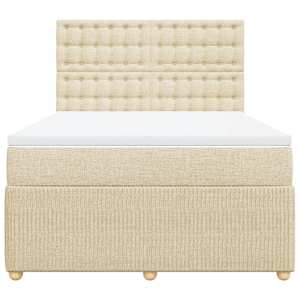 Box spring postel s matrací krémová 140x190 cm textil - obrázek 6