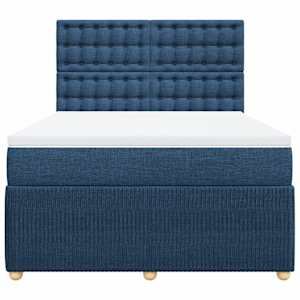 Box spring postel s matrací modrá 140x190 cm textil - obrázek 6