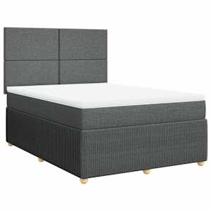 Box spring postel s matrací tmavě šedá 140x200 cm textil - obrázek 3
