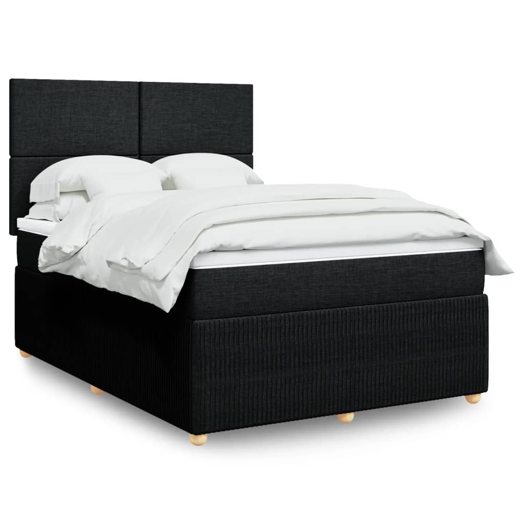 Boxspringbett mit Matratze Schwarz 140×200 cm Stoff