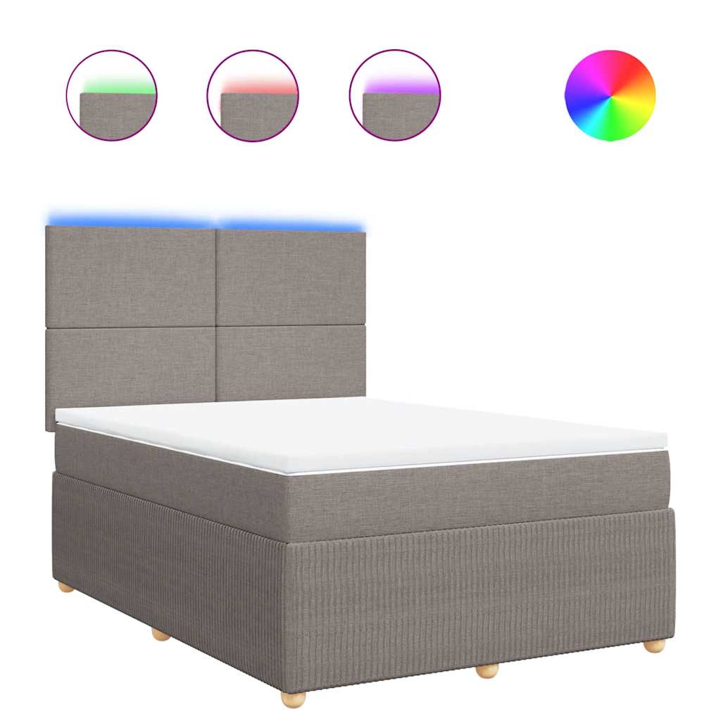vidaXL Box spring postel s matrací taupe 140x200 cm textil