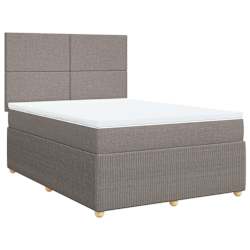 vidaXL Sommier &agrave; lattes de lit avec matelas Taupe 140x200 cm Tissu