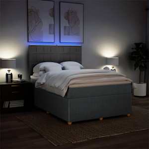 Box spring postel s matrací tmavě šedá 140x200 cm textil - obrázek 4