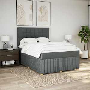 Box spring postel s matrací tmavě šedá 140x200 cm textil - obrázek 5