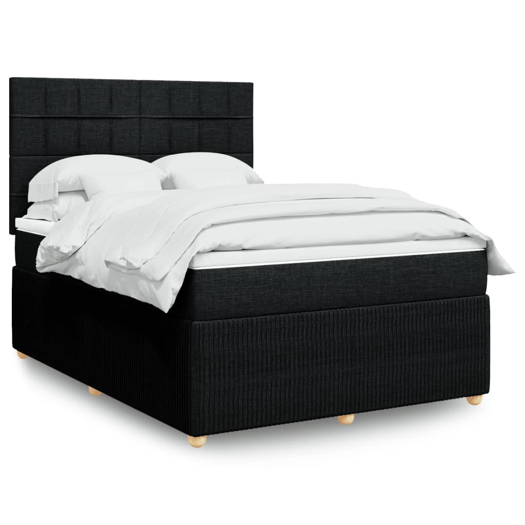 Boxspringbett mit Matratze Schwarz 140×200 cm Stoff