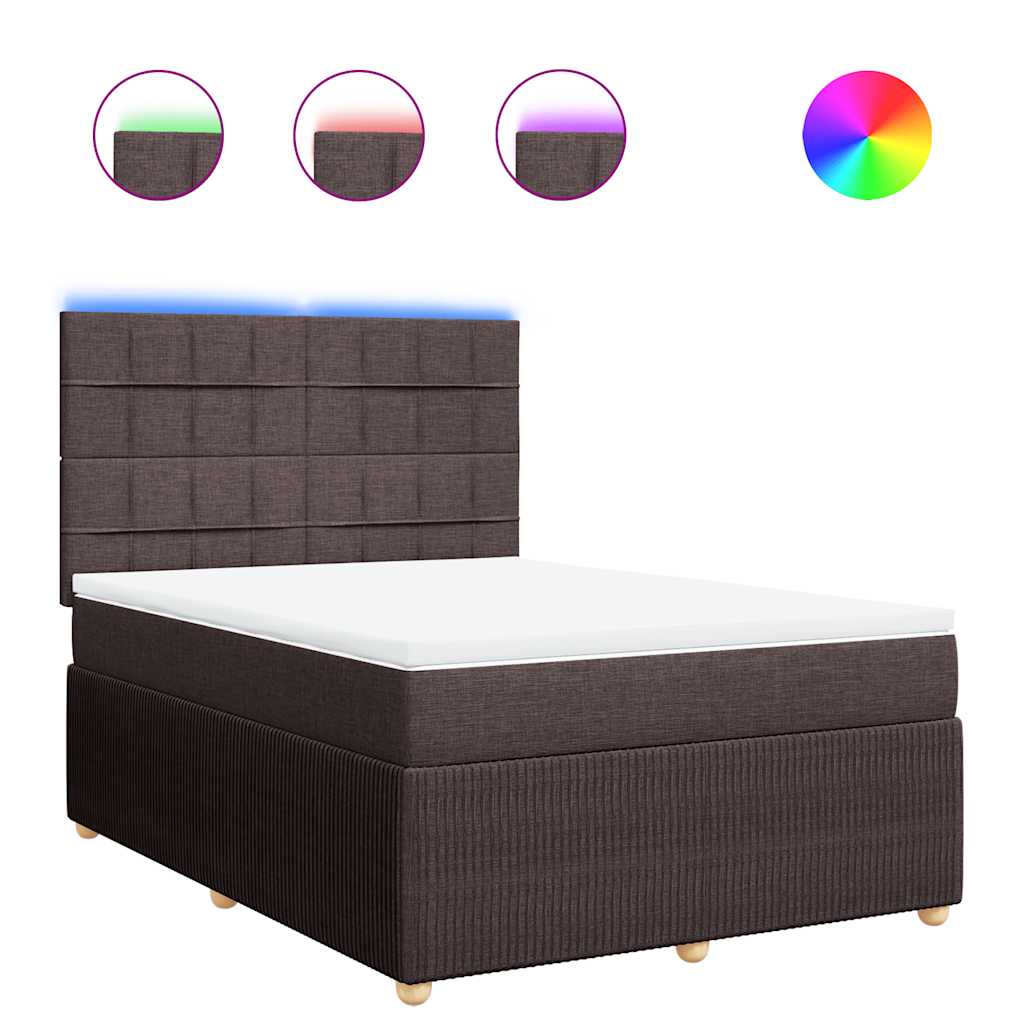 vidaXL Boxspring posteľ s matracom tmavohnedá 140x200 cm látka
