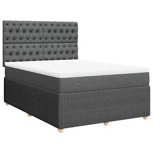 Box spring postel s matrací tmavě šedá 140x200 cm textil - obrázek 3