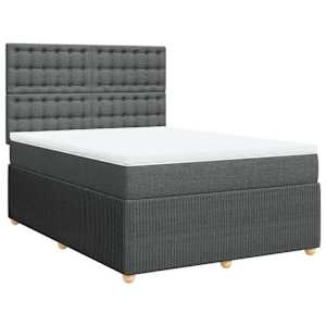 Box spring postel s matrací tmavě šedá 140x200 cm textil - obrázek 3