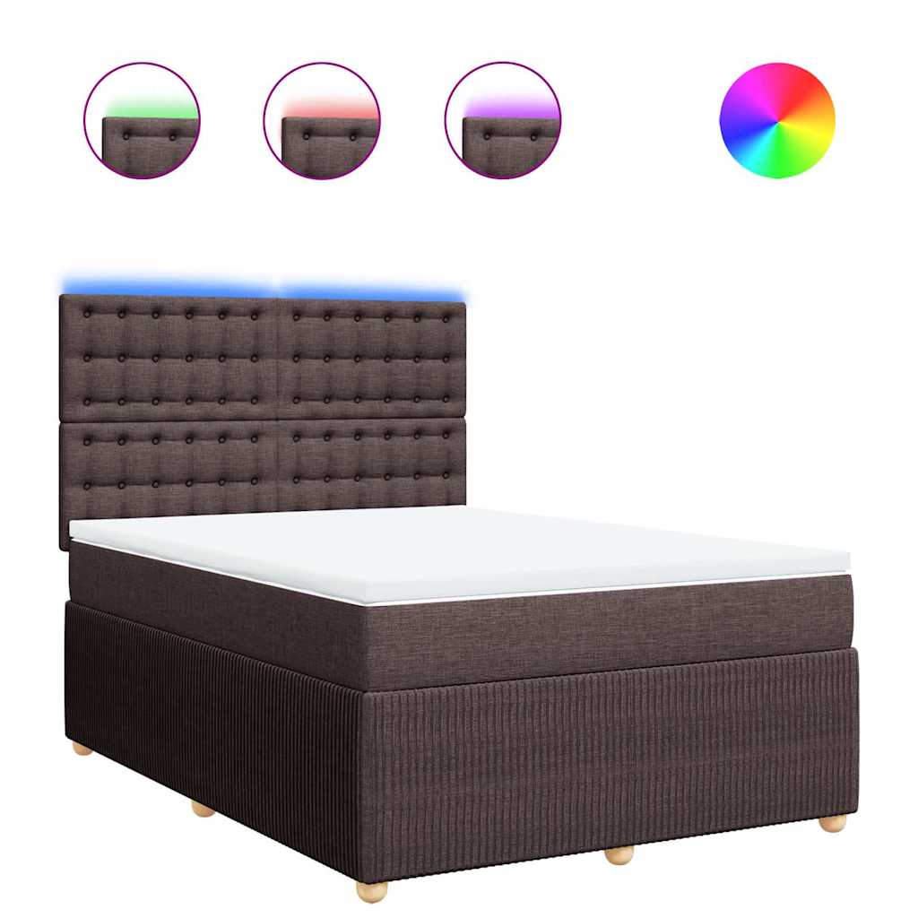 vidaXL Box spring postel s matrací tmavě hnědá 140x200 cm textil