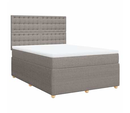 vidaXL Posteľn&yacute; r&aacute;m boxspring s matracom sivohned 140x200 cm l&aacute;tka