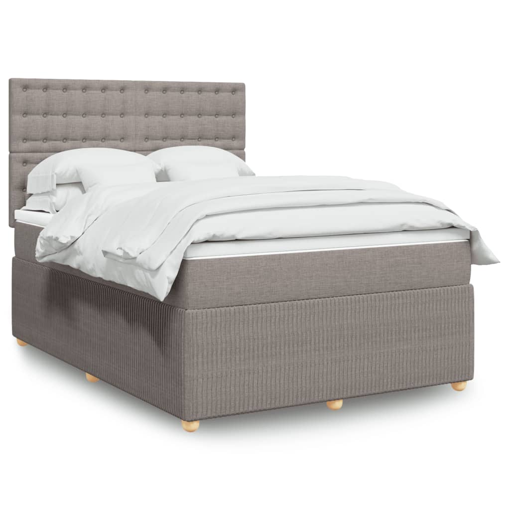 Boxspringbett mit Matratze Taupe 140×200 cm Stoff