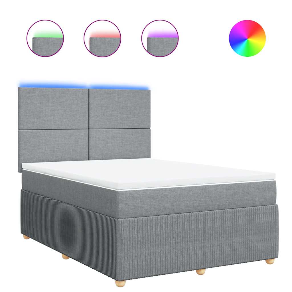 vidaXL Box spring postel s matrací světle šedá 160 x 200 cm textil