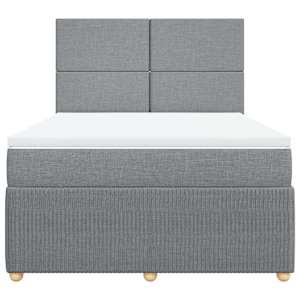 Box spring postel s matrací světle šedá 160 x 200 cm textil - obrázek 6