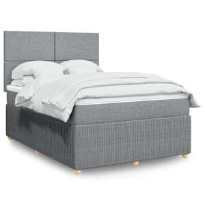 Box spring postelja z vzmetnico svetlo siva 160x200 cm žamet