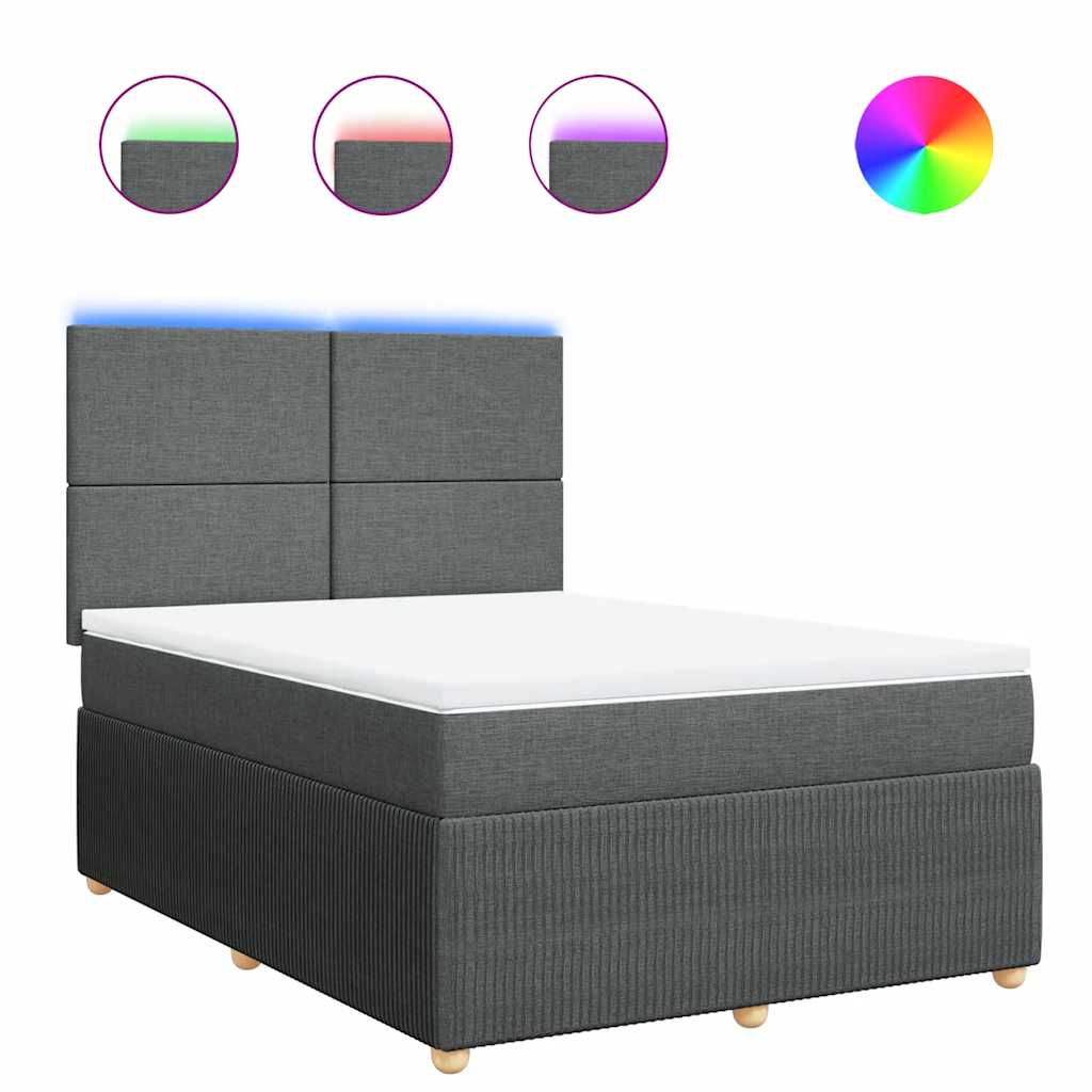 vidaXL Box spring postel s matrací tmavě šedá 160x200 cm textil