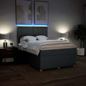 Box spring postel s matrací tmavě šedá 160x200 cm textil - obrázek 4