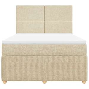 Box spring postel s matrací krémová 160x200 cm textil - obrázek 6