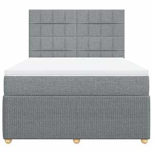 Box spring postel s matrací světle šedá 160 x 200 cm textil - obrázek 6