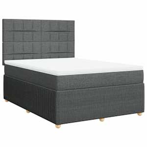 Box spring postel s matrací tmavě šedá 160x200 cm textil - obrázek 3