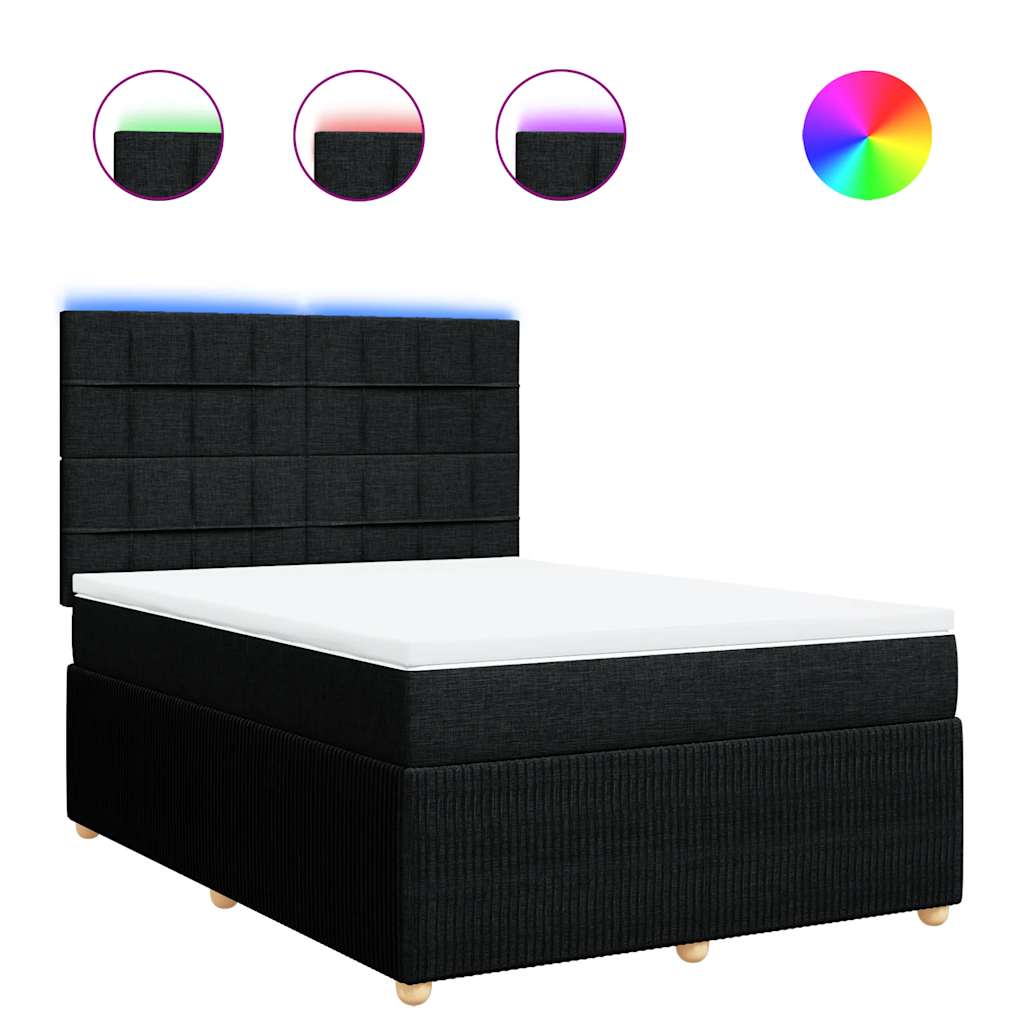 vidaXL Box spring postel s matrací černá 160x200 cm textil