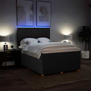 Box spring postel s matrací černá 160x200 cm textil - obrázek 4
