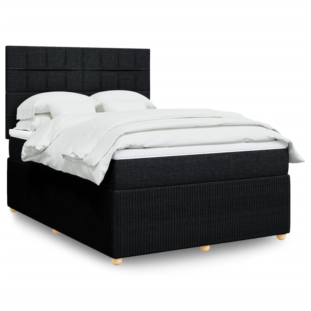 Boxspringbett mit Matratze Schwarz 160×200 cm Stoff