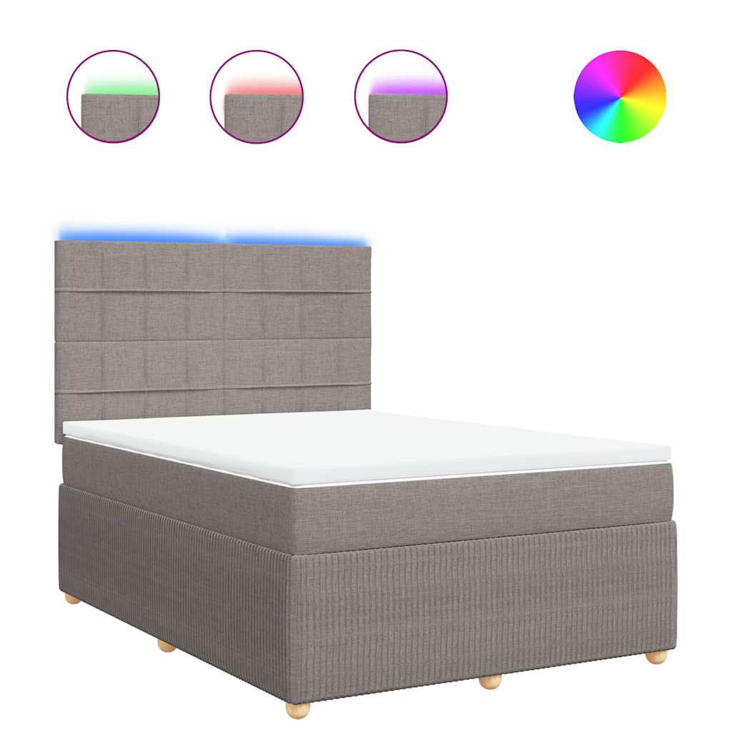 VidaXL Boxspring Met Matras Stof Taupe 160x200 Cm
