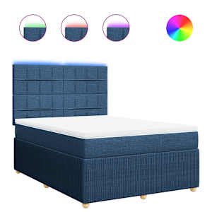 Box spring postel s matrací modrá 160x200 cm textil - obrázek 2
