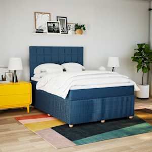 Box spring postel s matrací modrá 160x200 cm textil - obrázek 5