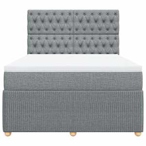 Box spring postel s matrací světle šedá 160 x 200 cm textil - obrázek 6