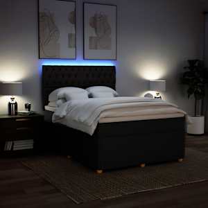 Box spring postel s matrací černá 160x200 cm textil - obrázek 4