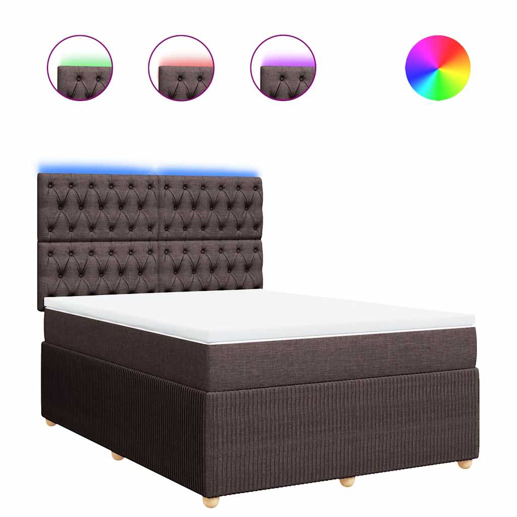 vidaXL Box spring postel s matrací tmavě hnědá 160x200 cm textil
