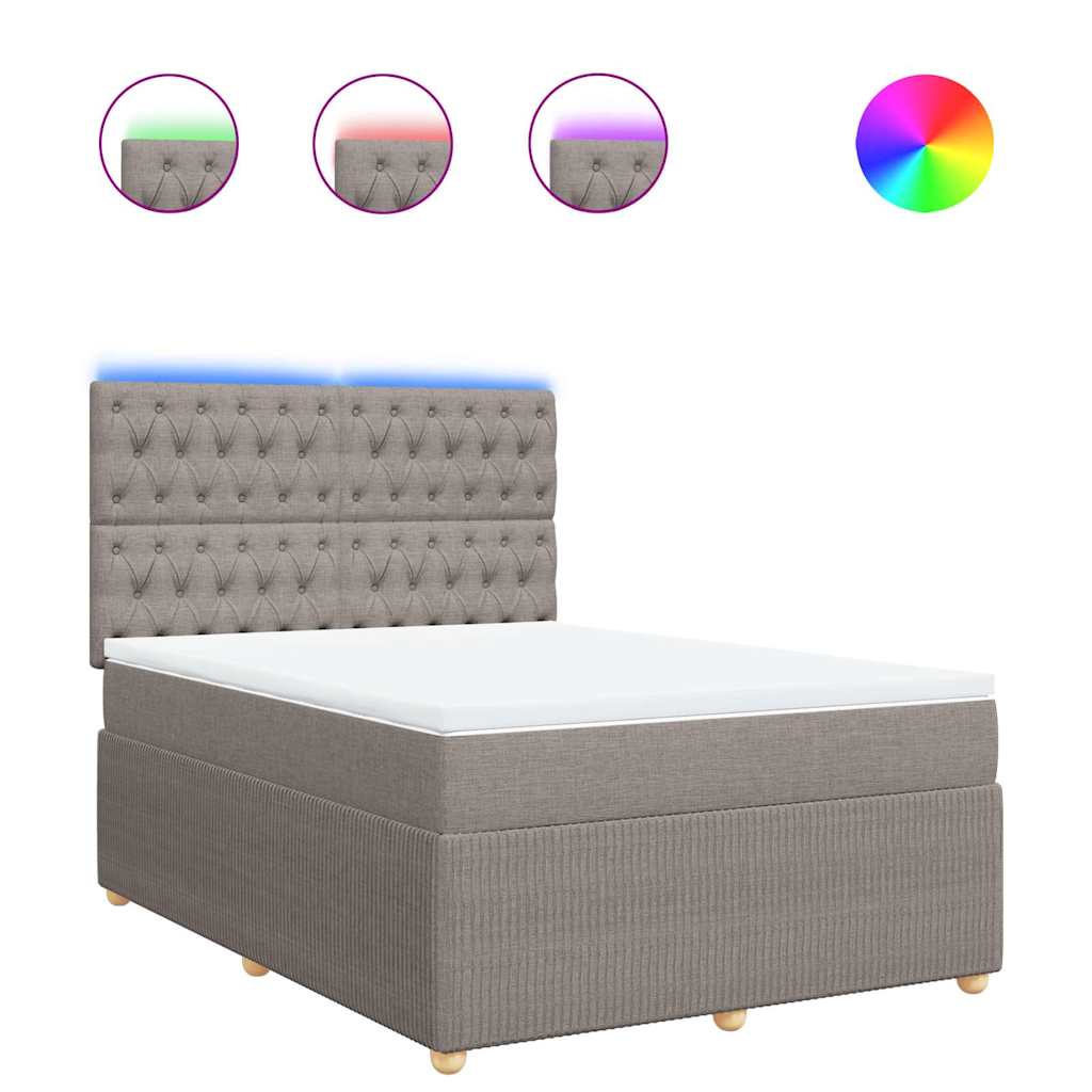 vidaXL Box spring postel s matrací taupe 160x200 cm textil