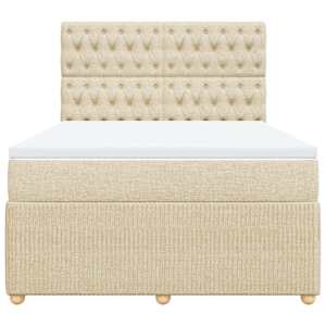 Box spring postel s matrací krémová 160x200 cm textil - obrázek 6