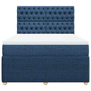Box spring postel s matrací modrá 160x200 cm textil - obrázek 6