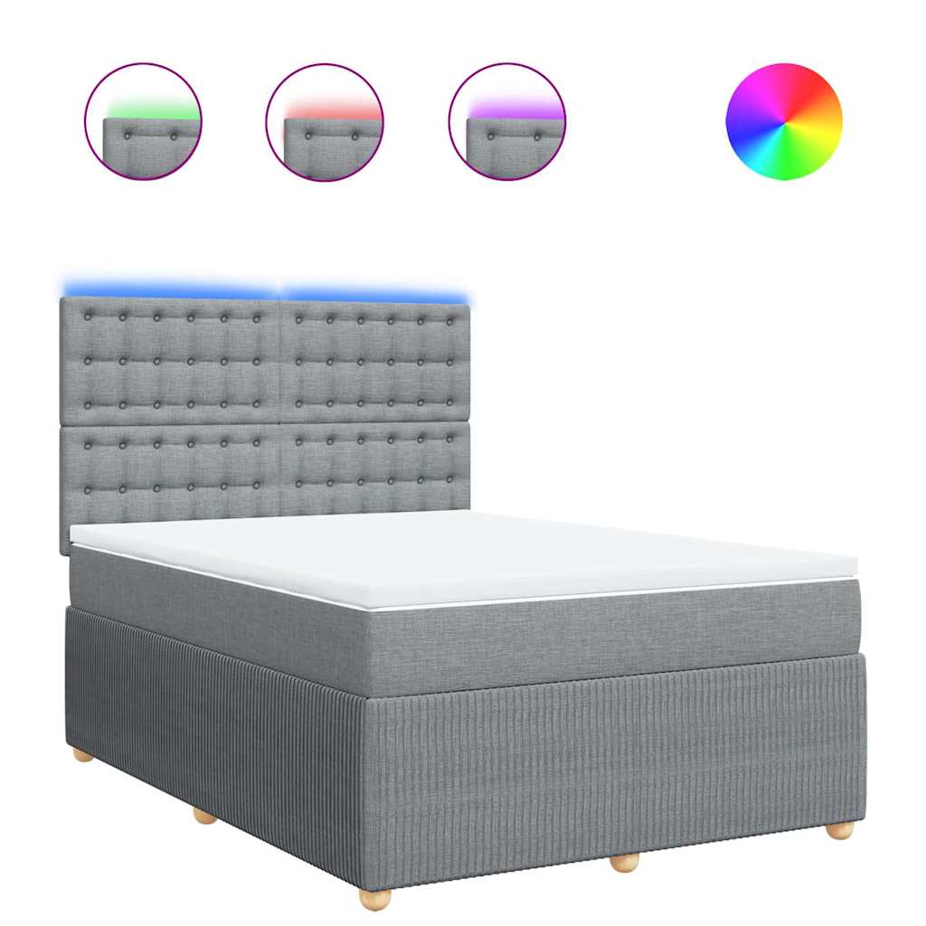 vidaXL Box spring postel s matrací světle šedá 160 x 200 cm textil