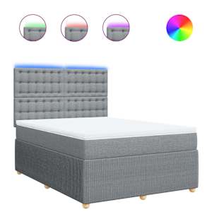 Box spring postel s matrací světle šedá 160 x 200 cm textil - obrázek 2